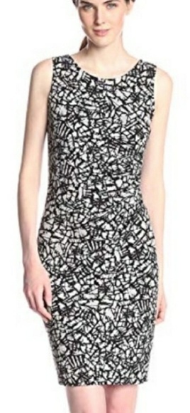 Kenneth Cole Hilary abstract sleeveless sheath dress zipper back XS Corpcore - Picture 2 of 8